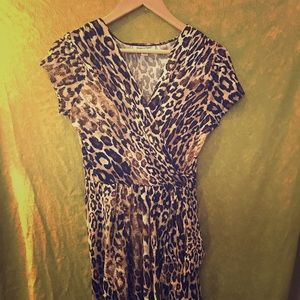 Large leopard print formal dress.